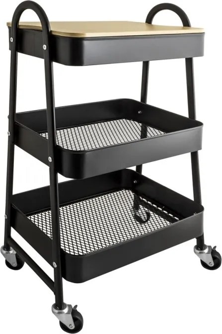 AWD Fekete kerekes polc