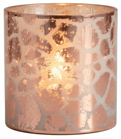 DESIREE GIRAFFE rózsaszín üveg gyertyatartó