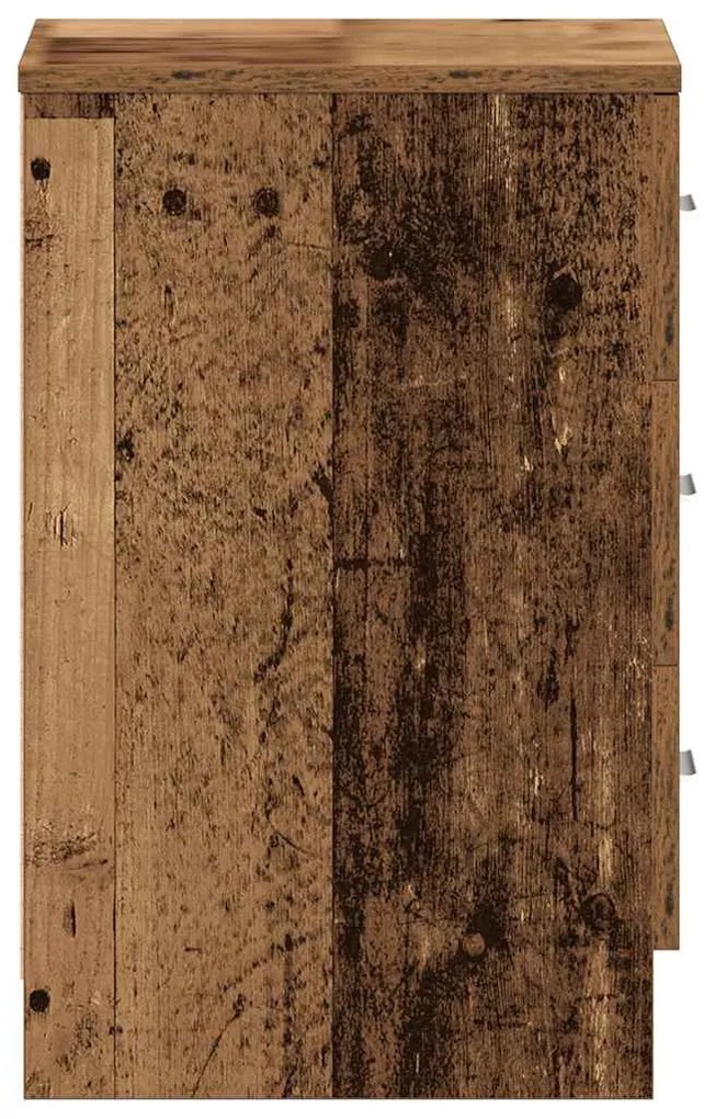 antik fa szerelt fa éjjeliszekrény 38x35x55 cm