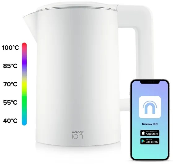 Niceboy ION SmartKettle - Intelligens vízforraló hőszabályozással 1,7 l 2200W/230V fehér