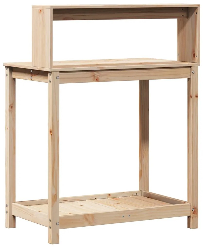 tömör fenyőfa ültetőasztal polccal 82,5 x 50 x 109,5 cm