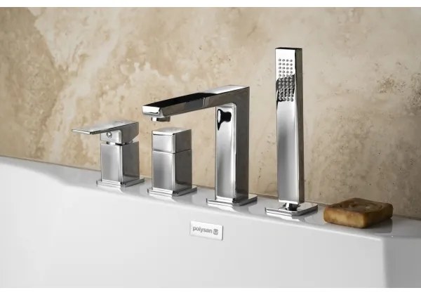 Sapho - TURSI 4-lyukú kádcsaptelep, fényes króm