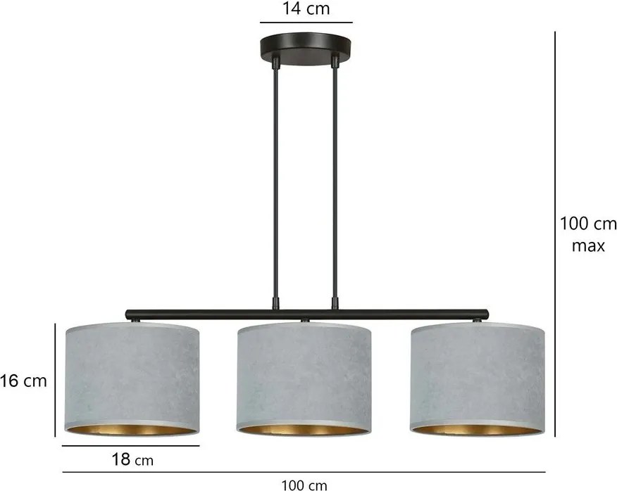 Emibig modern függeszték hilde fekete szürke emi1050/3