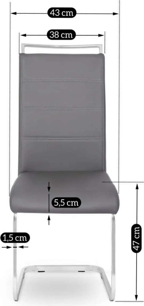 Szék szürke színben, műbőr kárpitozással. LOCA