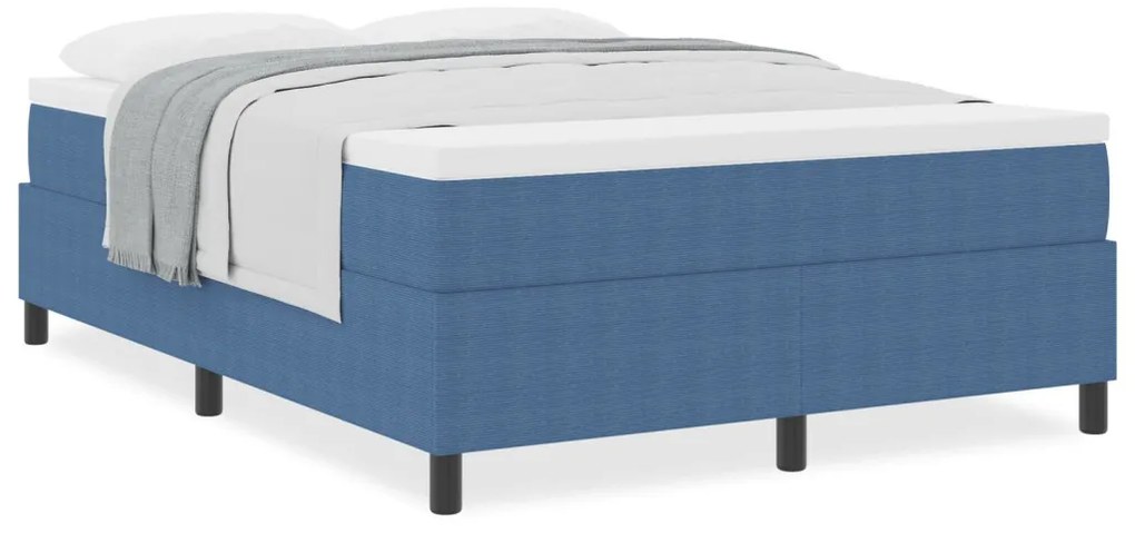 Box Spring Ágy matraccal Kék 140x200 cm Kordszövet