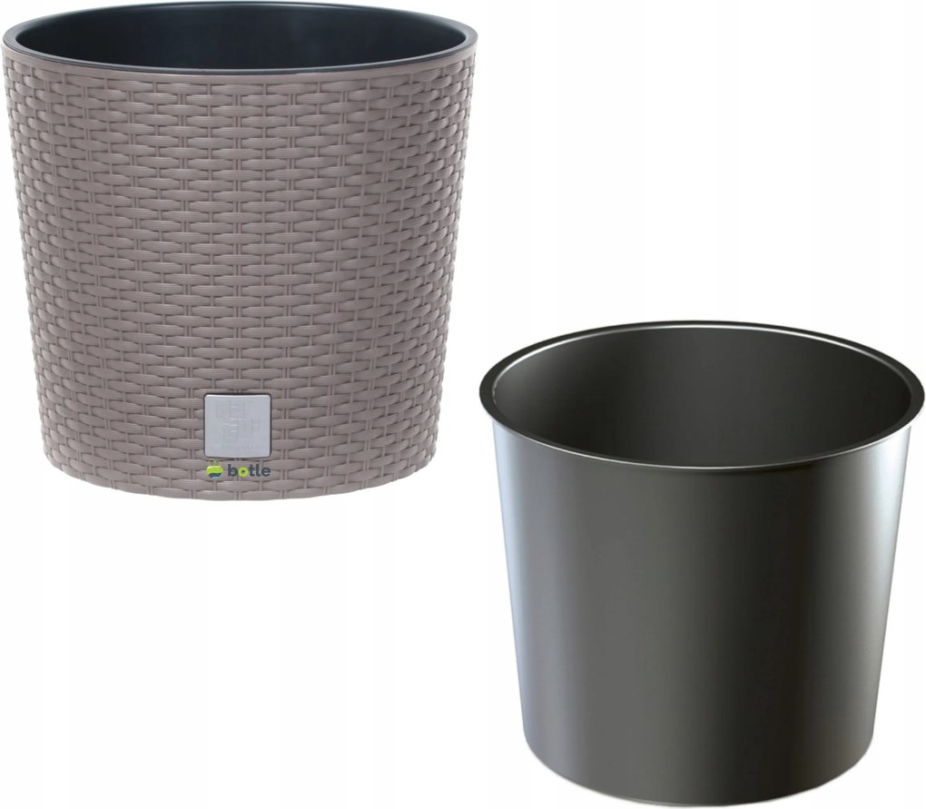 Kerek rattan kaspó 40x40x37cm mocca