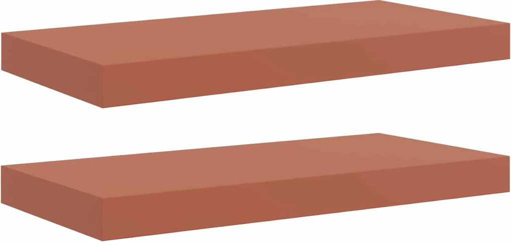 vidaXL Falpolc Falra szerelhető 2 pcs Piros 50 x 23 x 4 cm Faanyag