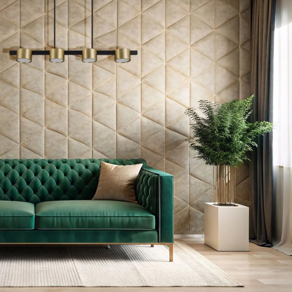 POLUX 327338 MIRELLA Modern Led Függesztett Lámpa Fekete, Arany GX53 IP20