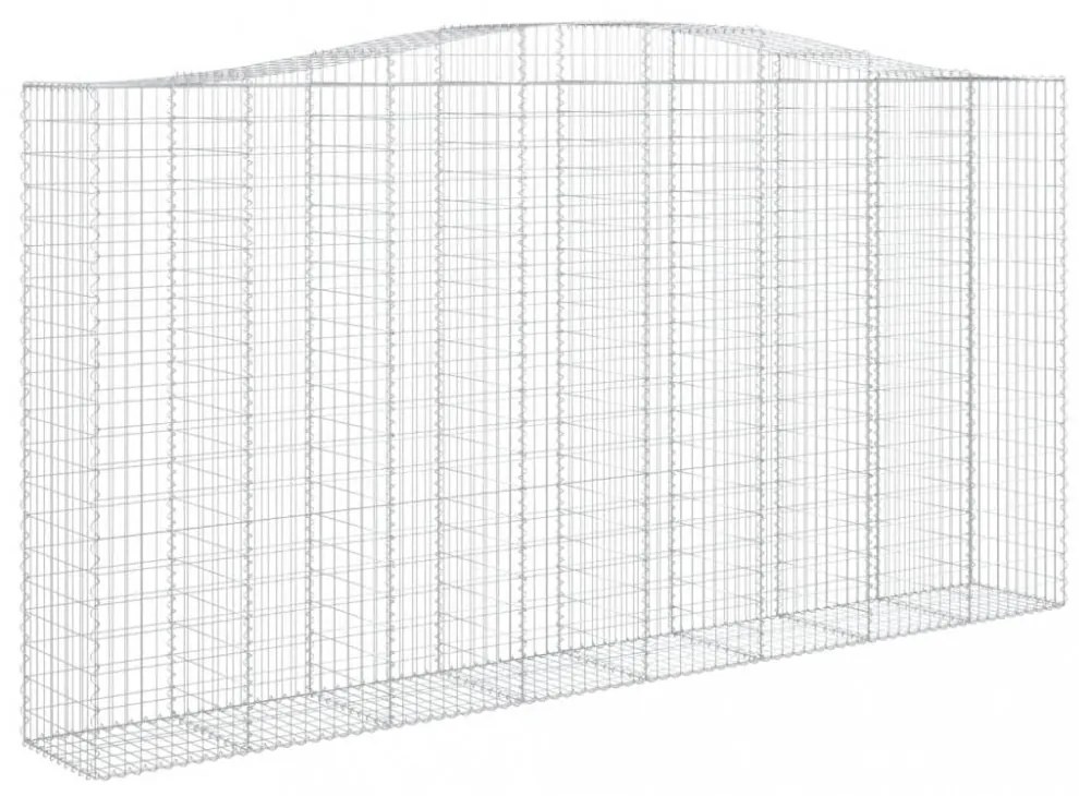 2 db íves horganyzott vas gabion kosár 400x50x200/220 cm