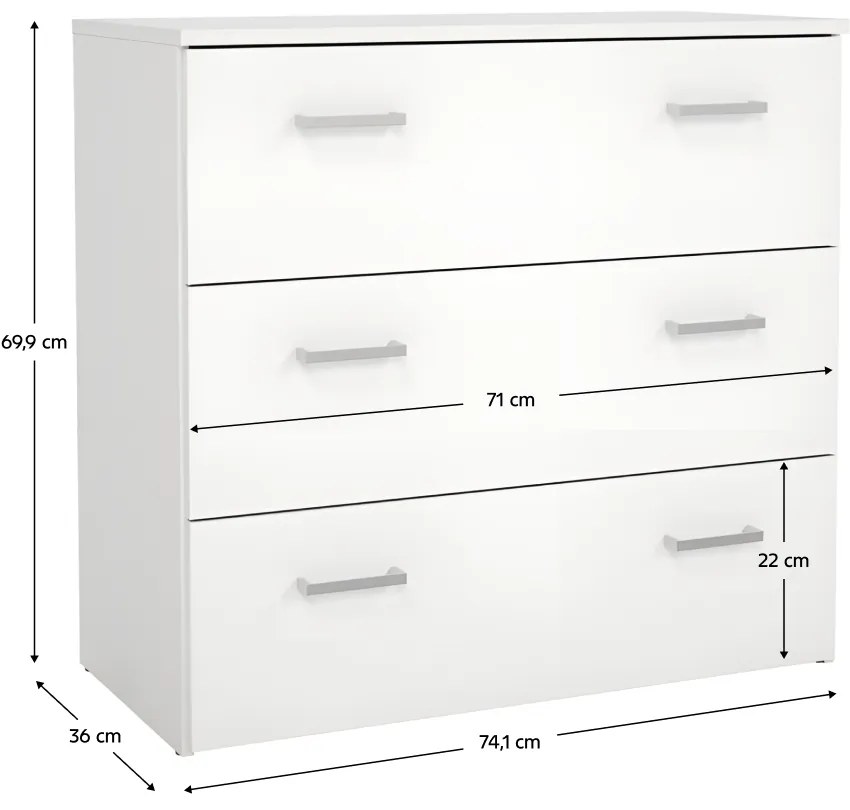 GARBO 3 komód, fehér