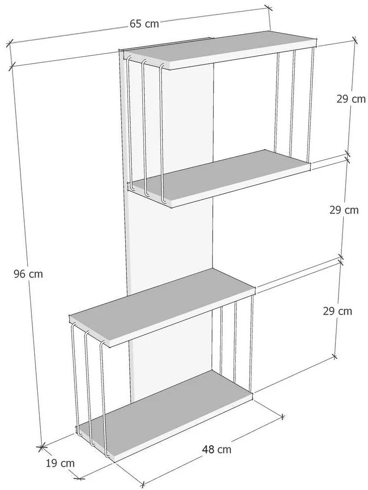 Fali polc Destan - Antracit, Pine