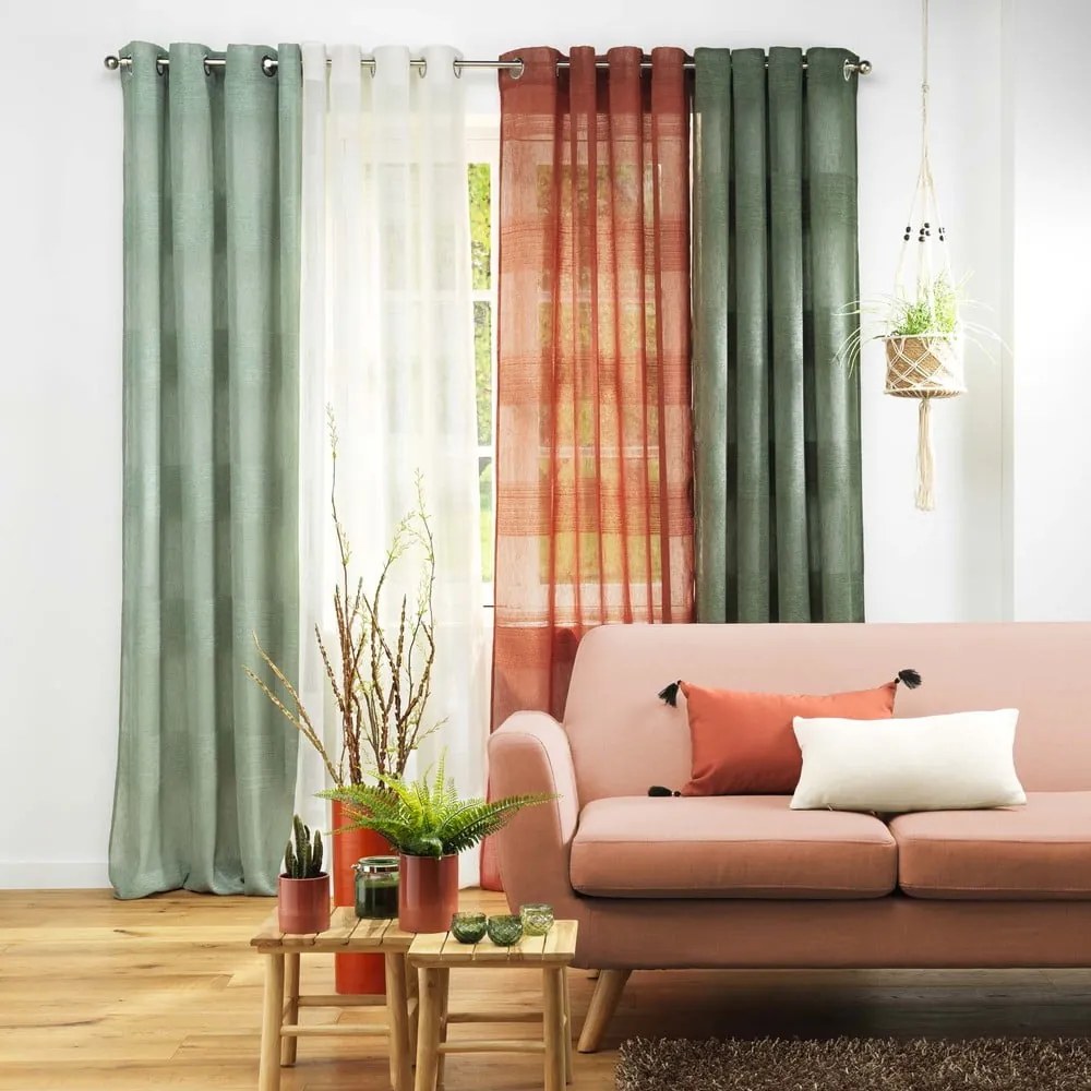 Téglavörös átlátszó függöny 140x280 cm Terraza – douceur d'intérieur