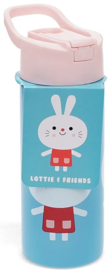 Világoskék rozsdamentes acél gyerek ivópalack 500 ml Lottie &amp; Friends – Rex London