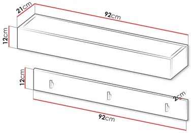 Fali fogas szett (2 db.) Semplo SM 06 (alpesi fehér) . 1104498