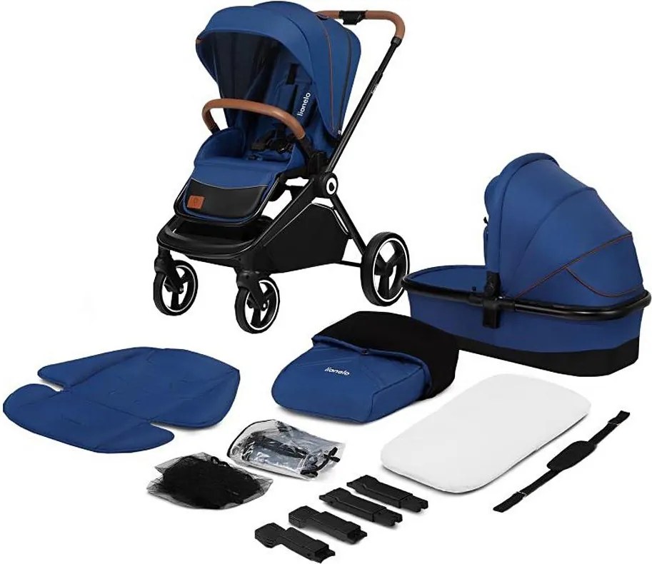 Lionelo - MIKA 2 az 1-ben kombinált babakocsi Blue Navy