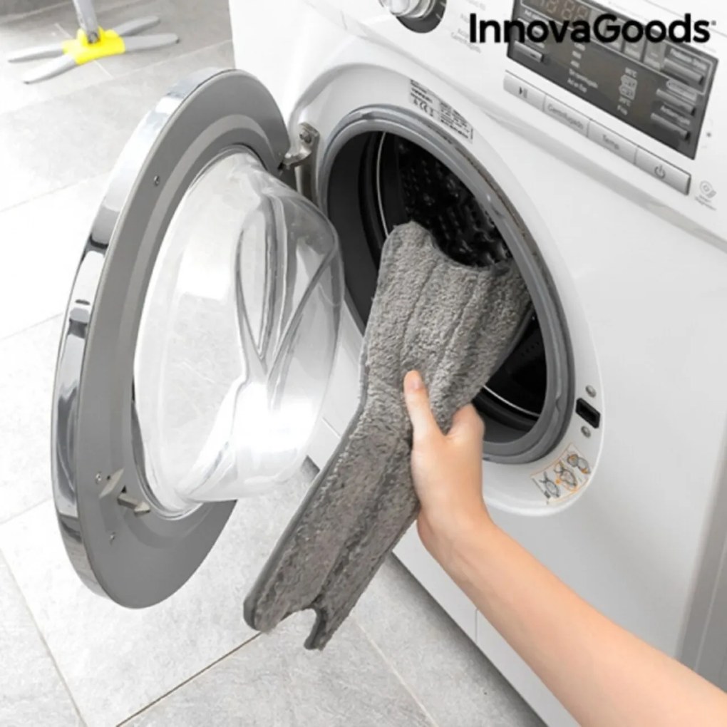 Twop InnovaGoods Szálas szivacsos felmosórongy X típusú csavarással, 360° forgással, 142 cm