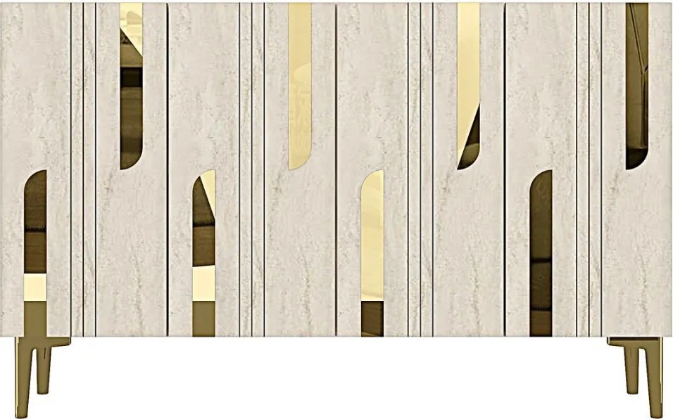 Nota 120 - White, Travertine, Gold