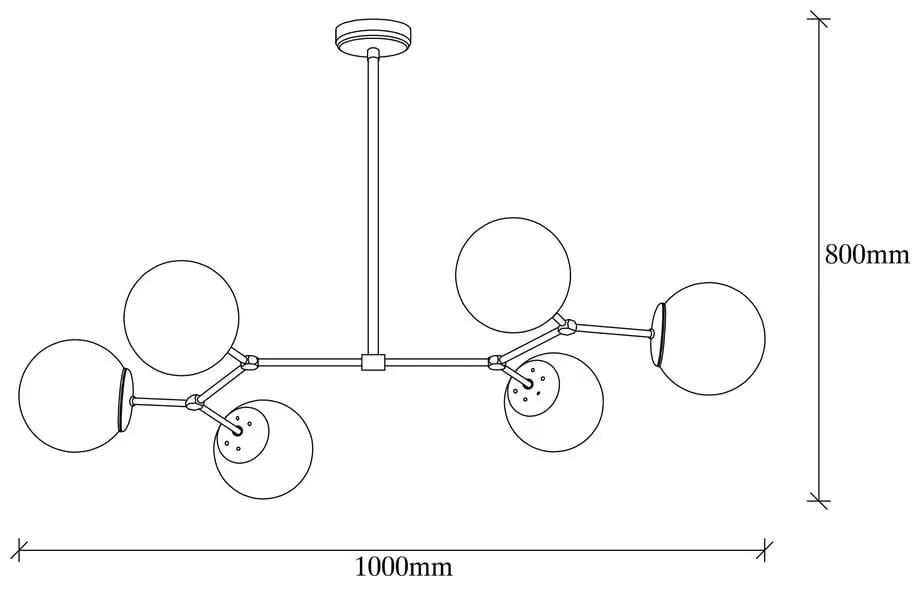 Fekete-fehér függőlámpa üveg búrával Damar – Opviq lights
