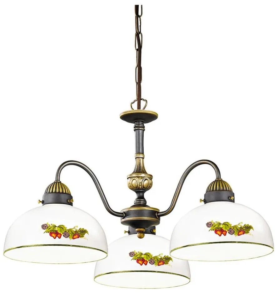 Kolarz 731.83.121 - Csillár láncon NONNA 3xE27/75W/230V szőlők/eprek