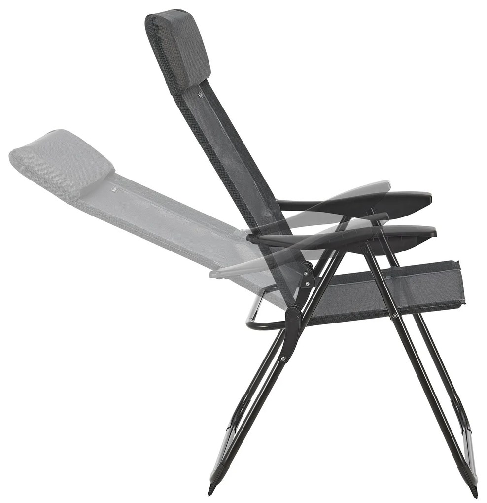 Torri kempingszék (2 db) állítható háttámlával - antracit