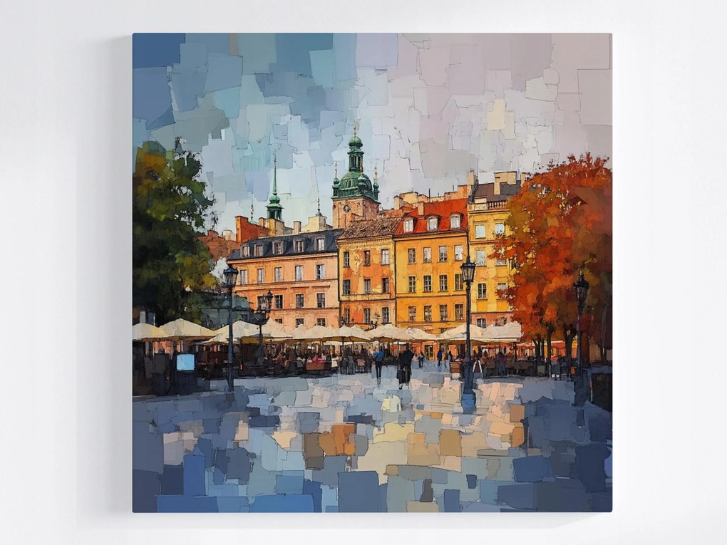 Vászonkép Canvas Város Varsó Óváros Tér Bérházak 40x40