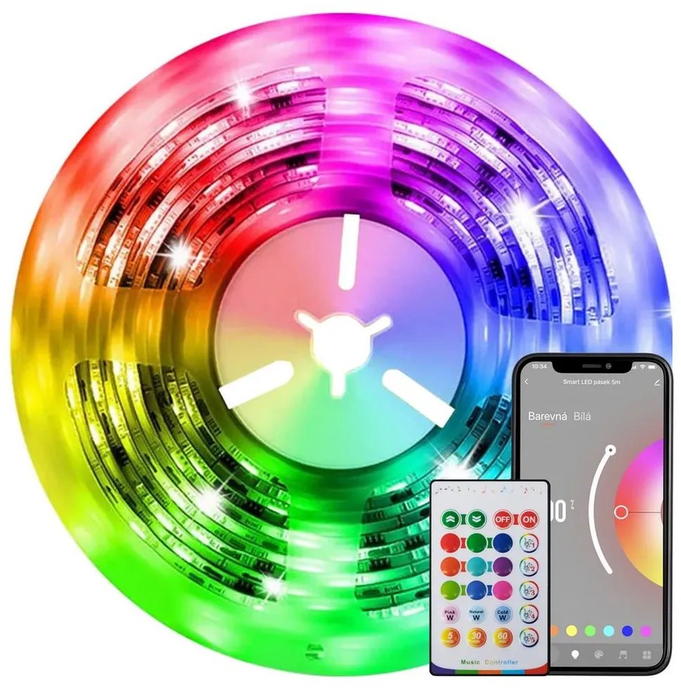 Immax Neo Immax NEO 07726L-LED RGB+CCT Dimmelhető szalag 24W/230V 5m IP65 Wi-Fi Tuya + távirányító IM0834
