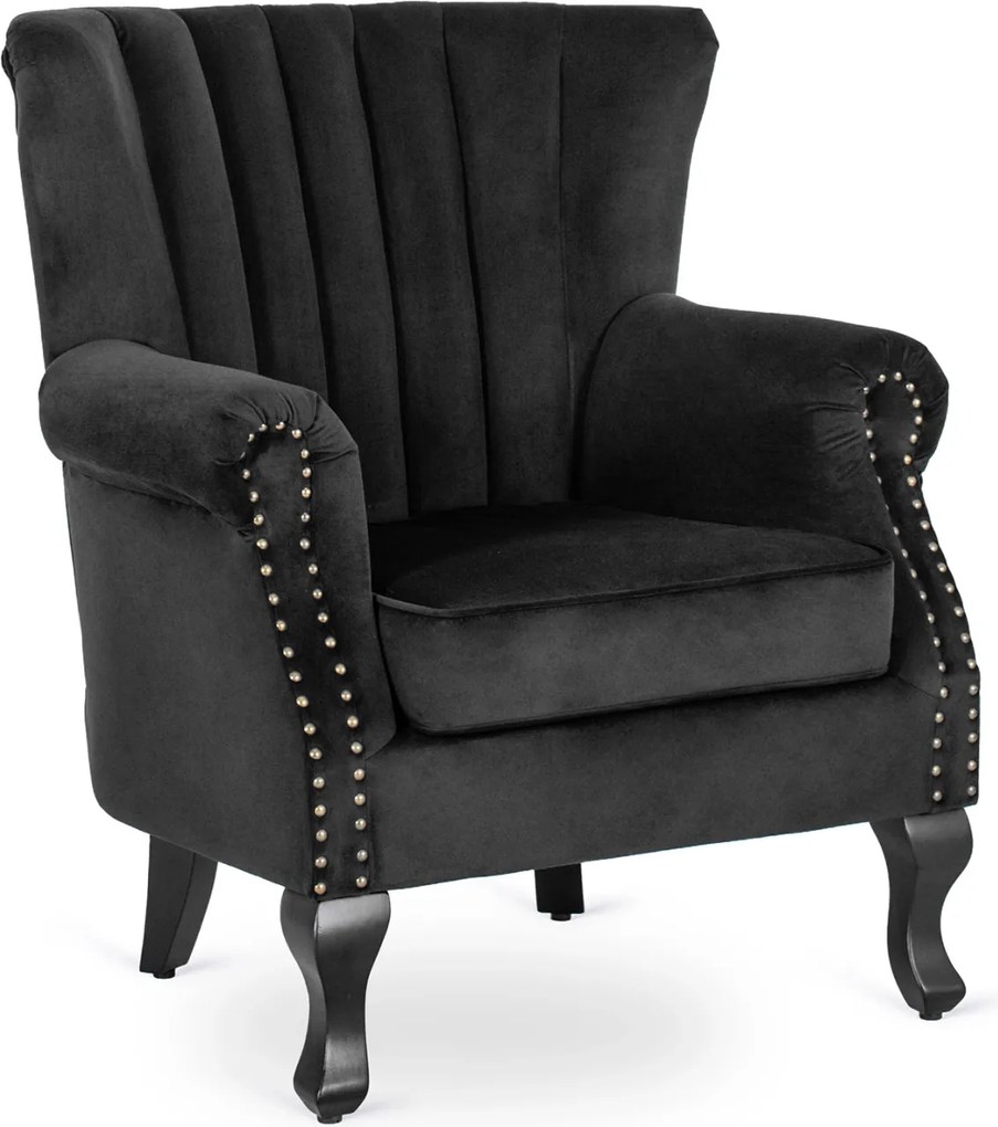 Fotel fekete bársony kárpittal – MALLO