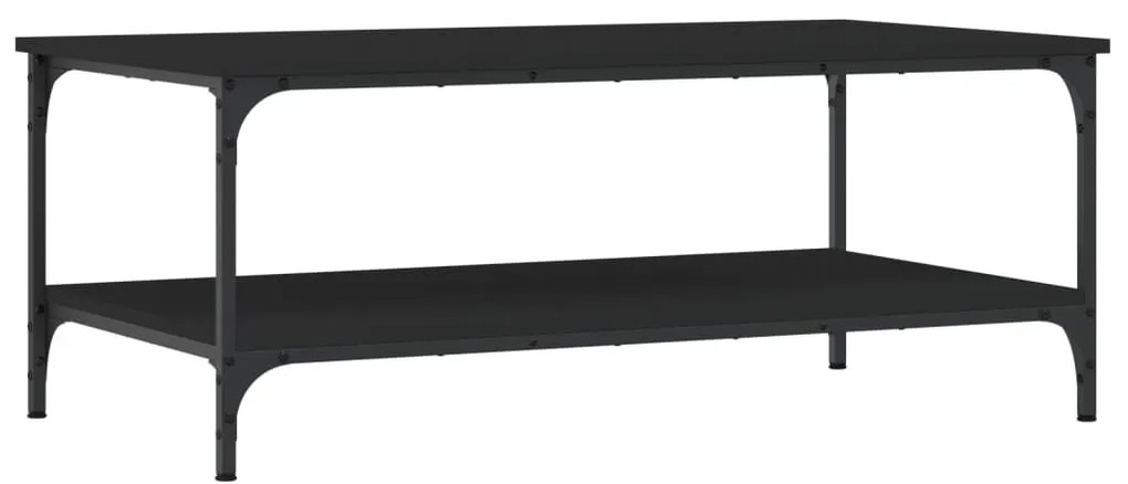 Fekete szerelt fa dohányzóasztal 100 x 55 x 40 cm