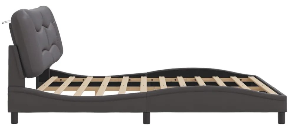 szürke műbőr ágykeret matrac nélkül Hvar 180x200 cm