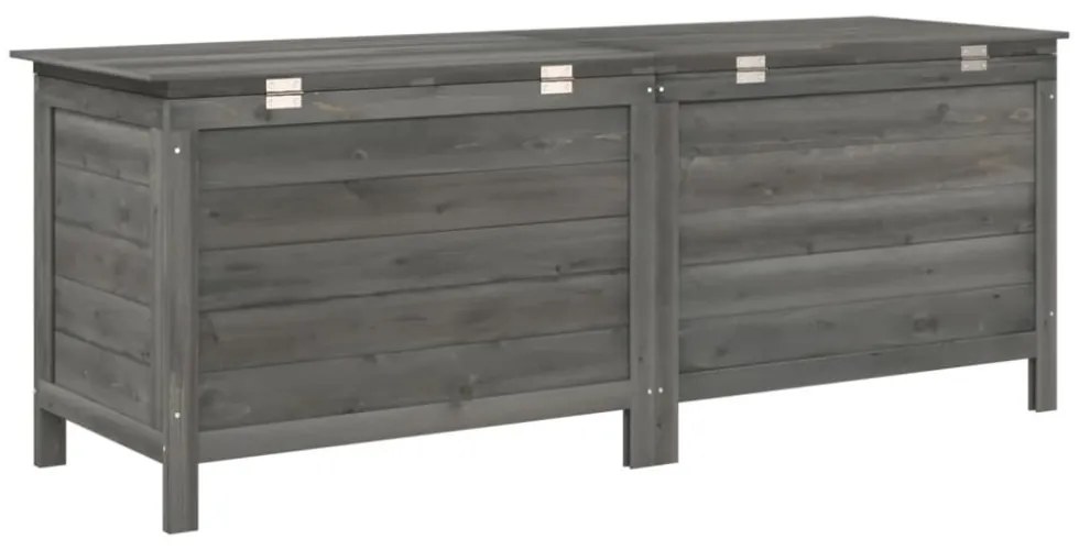 antracit tömör fenyőfa kerti tárolóláda 150 x 50 x 56,5 cm