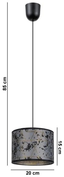 Csillár zsinóron REZO 1xE27/60W/230V szürke