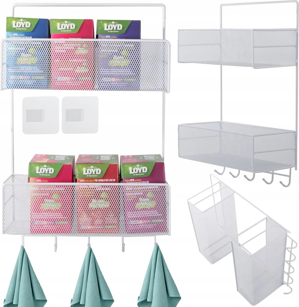 Rendszerező fém akasztós konyhai akasztós polc fürdőszoba akasztó