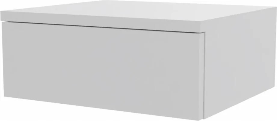 Akasztós éjjeliszekrény, click-on, fehér, 50 cm széles