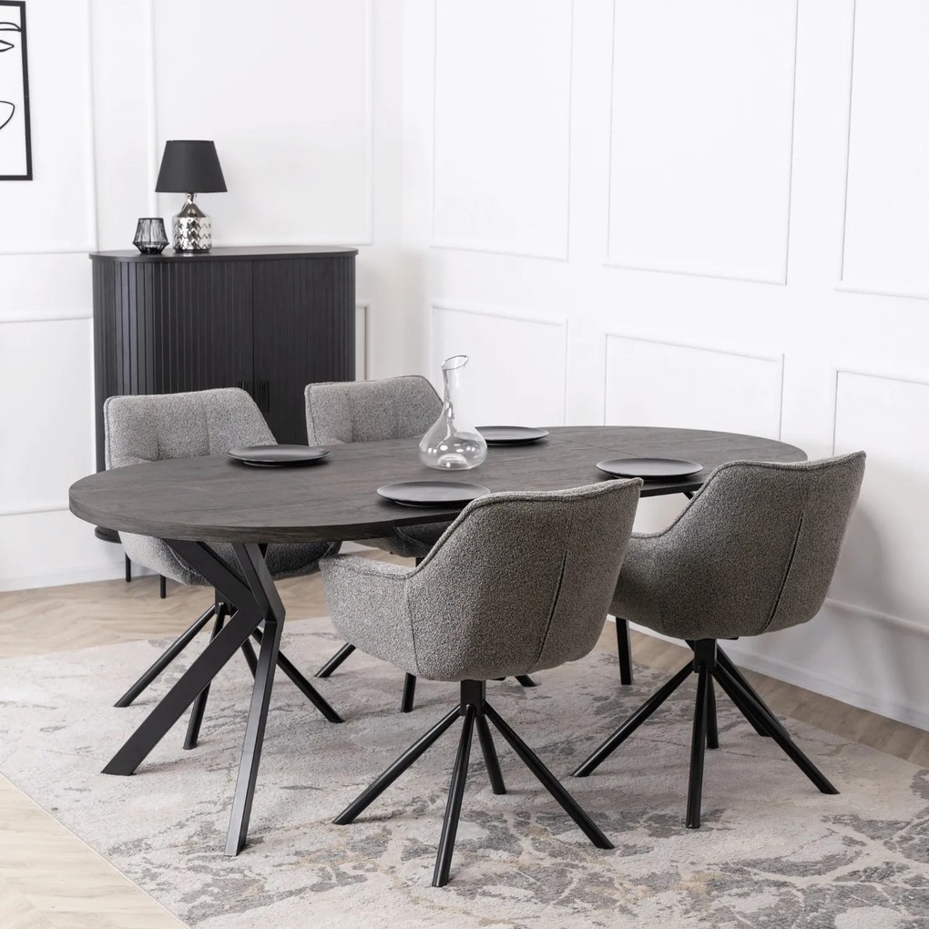 Krzesło Obrotowe PEONY Szare Boucle