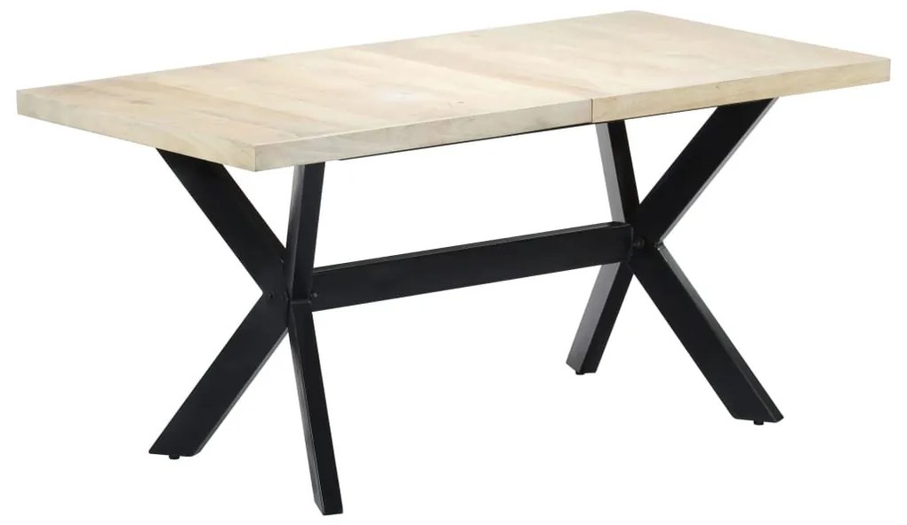 fehér tömör mangófa étkezőasztal 160 x 80 x 75 cm