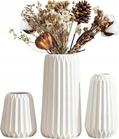 3 Kerámia Vázák Boho szett pampafűhöz és szárított virágokhoz