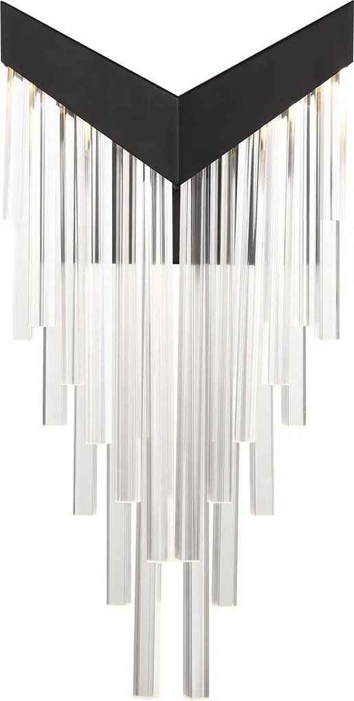 Quintiesse glamour modern fali lámpa vivien matt fekete átlátszó elsqn-vivien-1w-bk