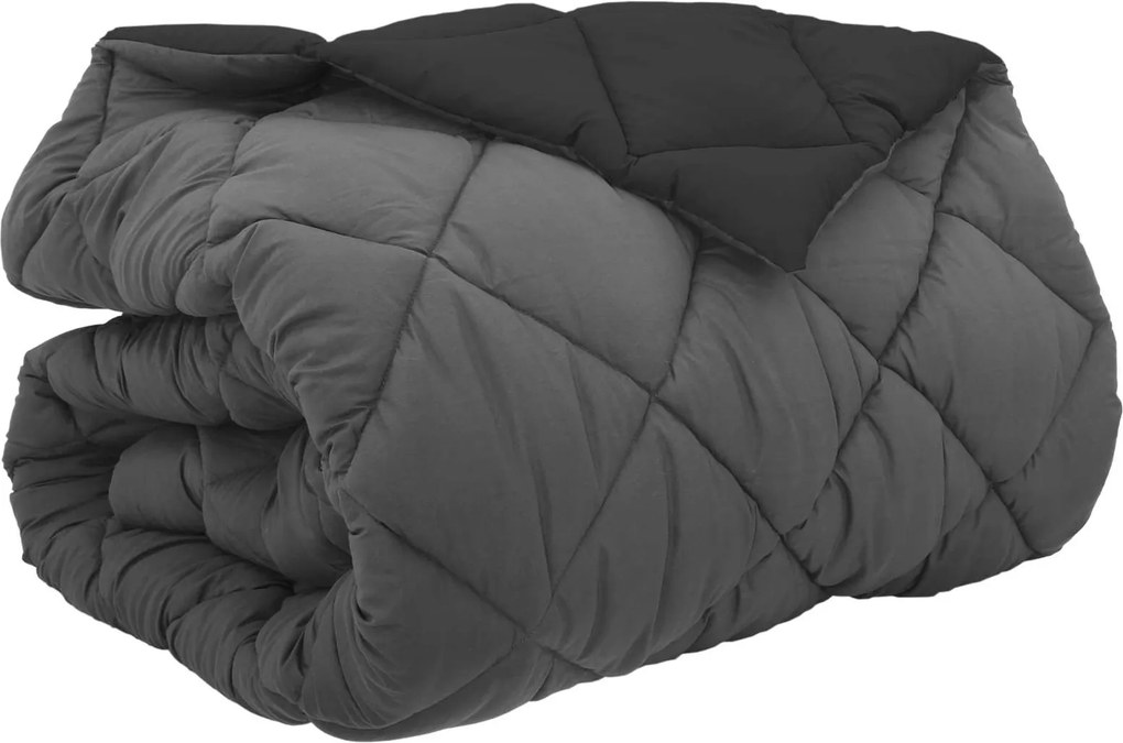 vidaXL Téli takaró Fekete és Antracit 240 x 200 cm Mikroszál