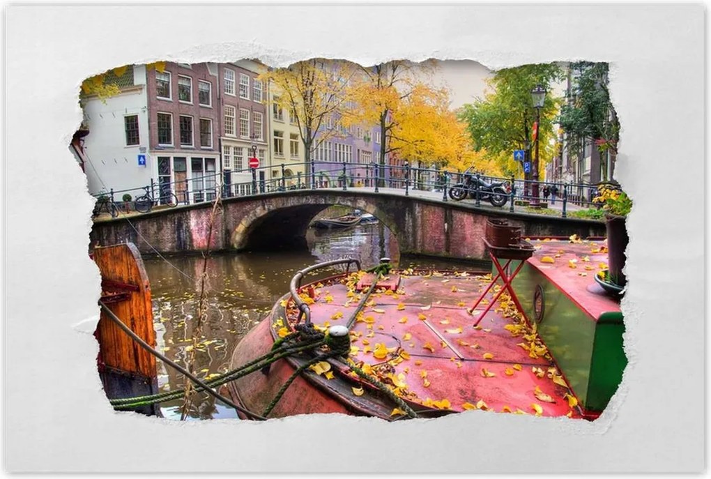 Poszterek 120x80 Rózsaszín híd Amszterdam