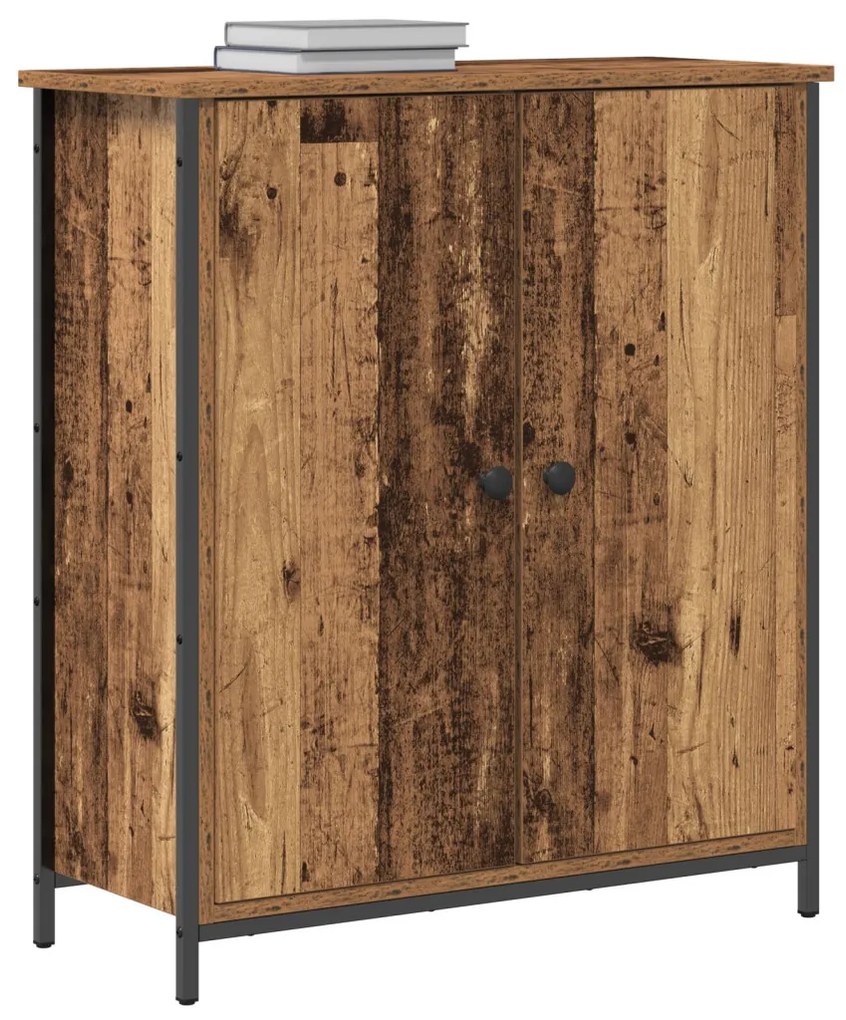 Szekrény Régi Fa 70x30x80 cm Feldolgozott Fa és Acél