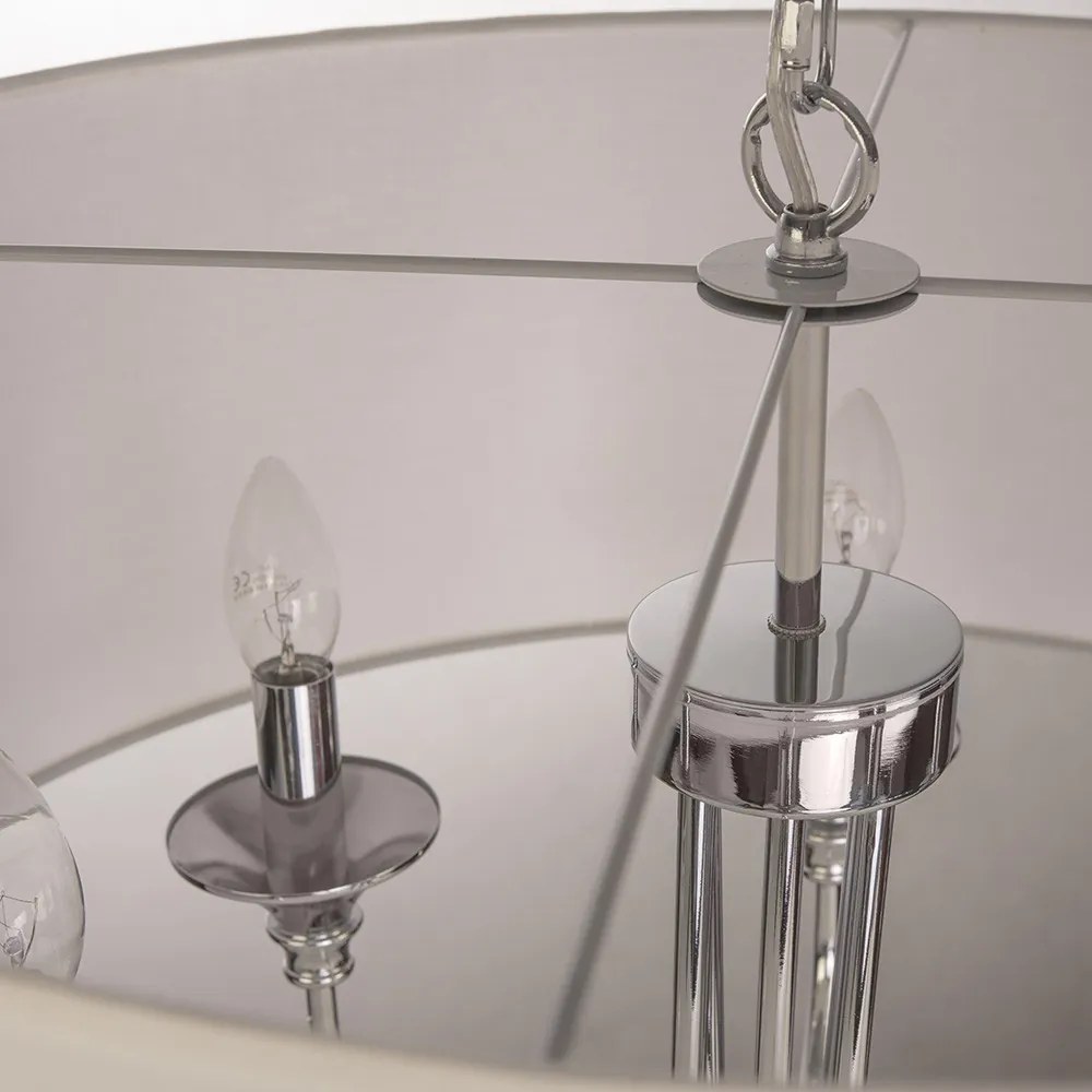 COSMOLIGHT P06512CH-WH ABU DHABI Ernyős Függesztett Lámpa Fehér, Króm E14 IP20