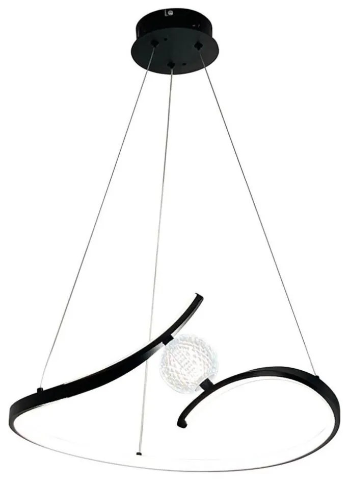 LED Csillár zsinóron PERLA LED/34W/230V fekete