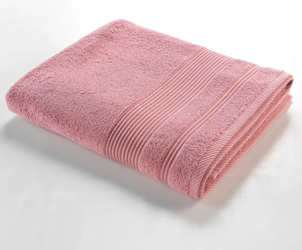 Rózsaszín frottír pamut fürdőlepedő 90x150 cm Tendresse – douceur d'intérieur