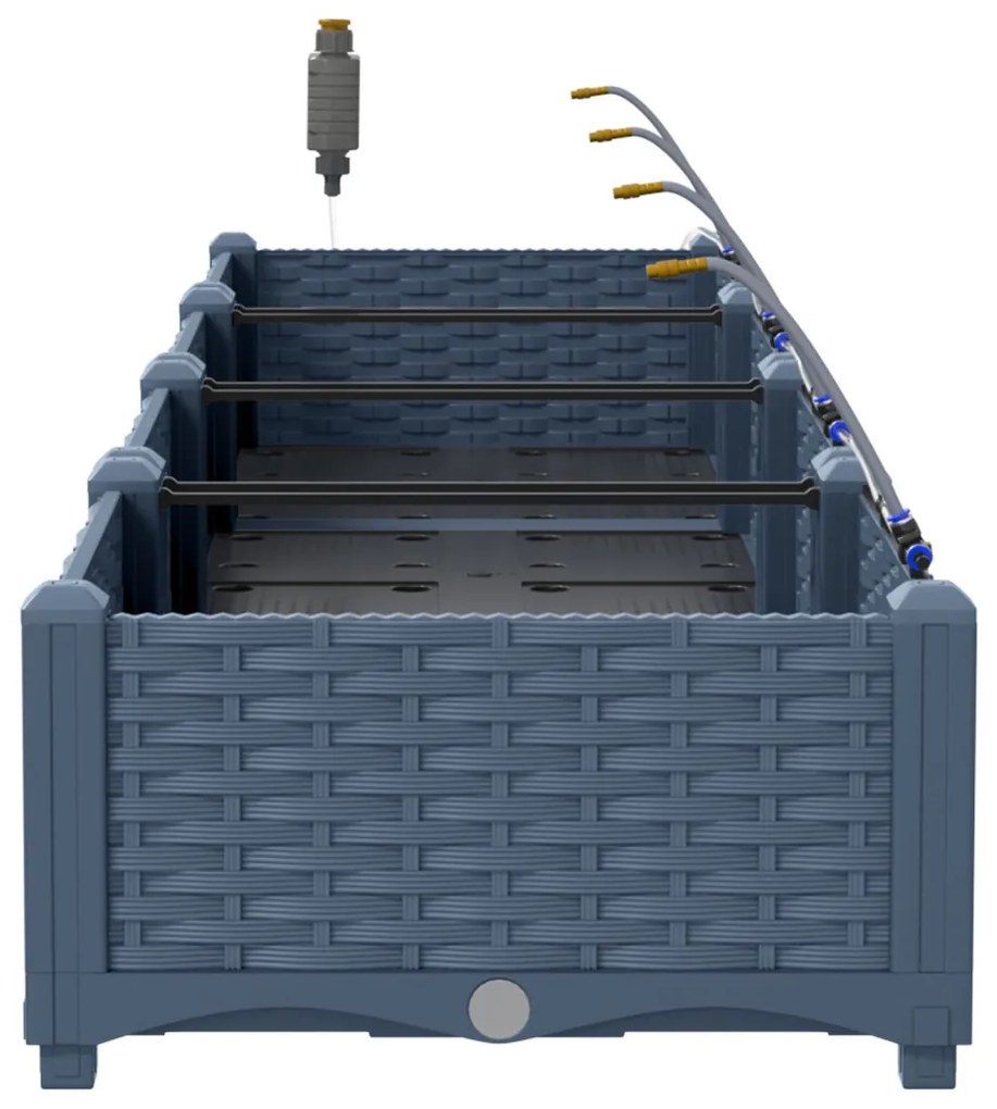 Kerti ültetők Szürke 160 x 40 x 22 cm Acél