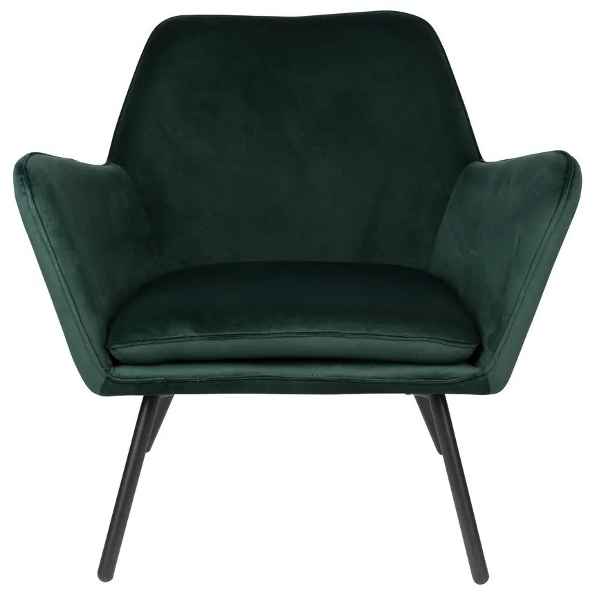Bon sötétzöld bársony fotel - White Label