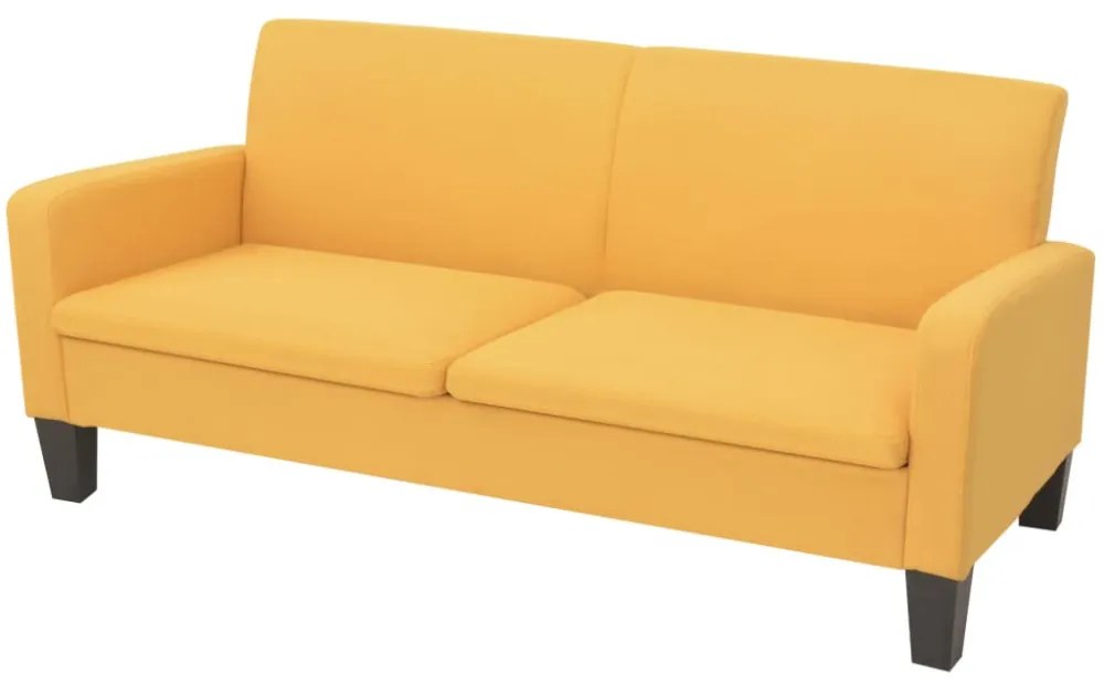 3-személyes sárga kanapé 180 x 65 x 76 cm
