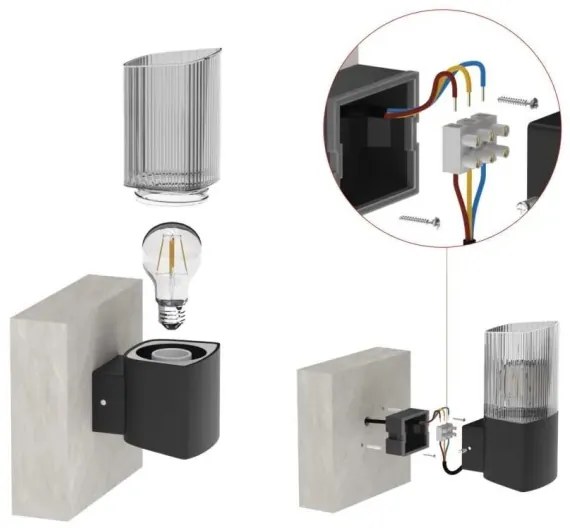 Kültéri fali lámpa LANA 1xE27/25W/230V IP54