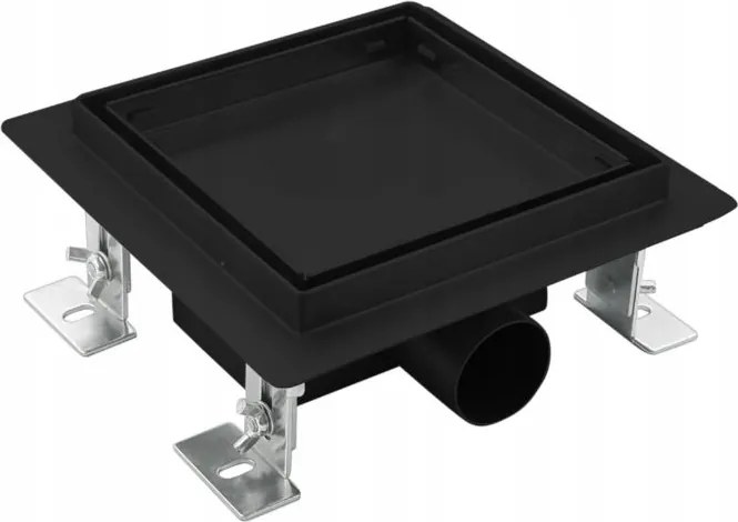 Sea Horse Lefolyó Punt szögletes 15x15 Fekete