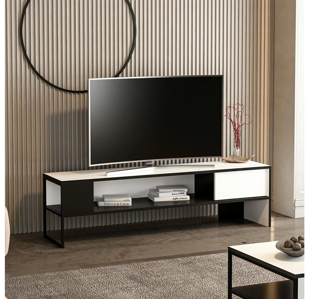 TV asztal/szekrény Bumemu 2 (fehér + fekete) . 1095621