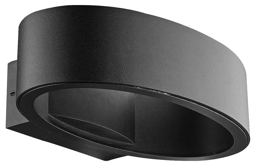 PREZENT 31312 REBUS Modern Kültéri Fali Lámpa Fekete, Átlátszó LED IP44